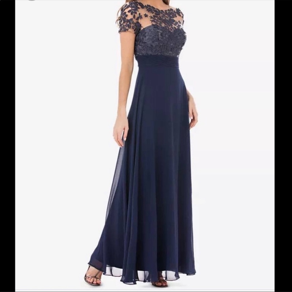 JS Collections Navy and Black Maxi Dress